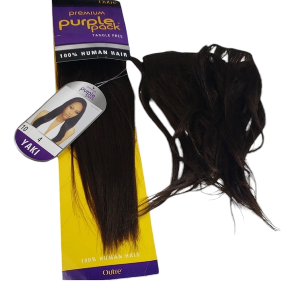 NWT 2 Outre Premium Purple Pack 100% Human Hair Yaki Weave Brown Extension - Picture 13 of 15